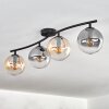 Gastor ceiling light, globe light Amber, clear, Smoke-coloured, 4-light sources