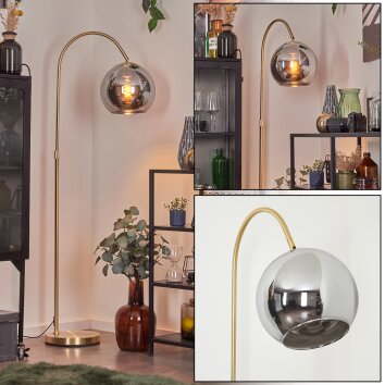 Koyoto globe light, floor lamp brass, 1-light source