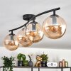 Gastor ceiling light, globe light Amber, 4-light sources
