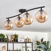 Gastor ceiling light, globe light Amber, 4-light sources
