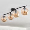 Gastor ceiling light, globe light Amber, 4-light sources