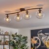 Gastor ceiling light, globe light clear, 4-light sources