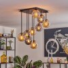 Gastor ceiling light, globe light Amber, Smoke-coloured, 9-light sources