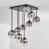 Gastor ceiling light, globe light clear, Smoke-coloured, 9-light sources