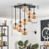 Gastor ceiling light, globe light Amber, 9-light sources