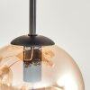 Gastor ceiling light, globe light Amber, clear, 9-light sources