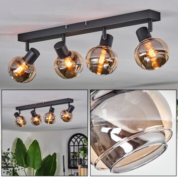 Cevio ceiling light black, 4-light sources