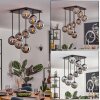 Gastor ceiling light, globe light chrome, Smoke-coloured, 9-light sources