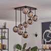 Gastor ceiling light, globe light chrome, Smoke-coloured, 9-light sources