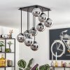 Gastor ceiling light, globe light chrome, Smoke-coloured, 9-light sources