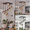 Gastor ceiling light, globe light chrome, clear, Smoke-coloured, 9-light sources