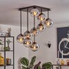 Gastor ceiling light, globe light chrome, clear, Smoke-coloured, 9-light sources