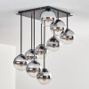 Gastor ceiling light, globe light chrome, clear, Smoke-coloured, 9-light sources