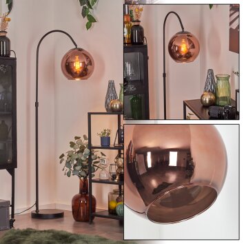 Koyoto globe light, floor lamp coppery, 1-light source