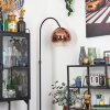 Koyoto globe light, floor lamp clear, coppery, 1-light source