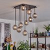 Chehalis ceiling light, globe light Smoke-coloured, 9-light sources