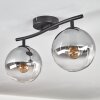 Gastor ceiling light, globe light clear, Smoke-coloured, 2-light sources