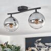 Gastor ceiling light, globe light clear, Smoke-coloured, 2-light sources