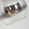 Koyoto globe light, floor lamp chrome, clear, Smoke-coloured, 1-light source