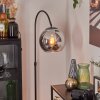 Koyoto globe light, floor lamp chrome, Smoke-coloured, 1-light source