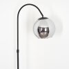 Koyoto globe light, floor lamp chrome, Smoke-coloured, 1-light source