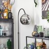 Koyoto globe light, floor lamp chrome, Smoke-coloured, 1-light source