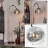 Koyoto globe light, floor lamp chrome, clear, Smoke-coloured, 1-light source