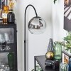 Koyoto globe light, floor lamp chrome, clear, Smoke-coloured, 1-light source