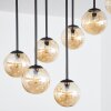 Chehalis ceiling light, globe light Amber, 9-light sources