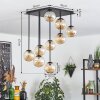 Chehalis ceiling light, globe light Amber, 9-light sources