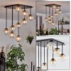 Chehalis ceiling light, globe light Amber, clear, 9-light sources