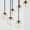 Chehalis ceiling light, globe light Amber, clear, 9-light sources