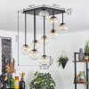 Chehalis ceiling light, globe light Amber, clear, 9-light sources