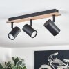 Guardais ceiling light brown, Wood like finish, black, 3-light sources