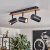 Guardais ceiling light brown, Wood like finish, black, 3-light sources