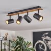 Guardais ceiling light brown, Wood like finish, black, 4-light sources