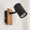 Guardais wall light, wall spotlight brown, Wood like finish, black, 1-light source