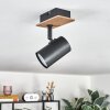 Guardais ceiling light, ceiling spotlight brown, Wood like finish, black, 1-light source