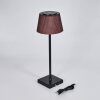 Longchamps Outdoor table lamp, table lamp LED brown, black, 1-light source