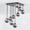 Chehalis ceiling light, globe light chrome, Smoke-coloured, 9-light sources