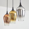 Ladrongueira hanging light chrome, gold, clear, coppery, Smoke-coloured, 3-light sources