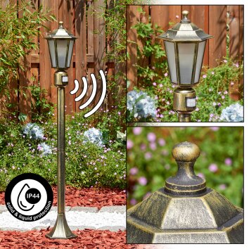 Loria outdoor light, path light brown, gold, black, 1-light source, Motion sensor