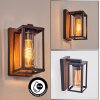 Portalis outdoor light, outdoor wall light brown, Wood like finish, black, 1-light source