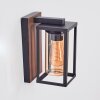 Portalis outdoor light, outdoor wall light brown, Wood like finish, black, 1-light source