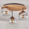 Koyoto ceiling light, globe light Ecru, black, 3-light sources