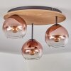 Koyoto ceiling light, globe light Ecru, black, 3-light sources