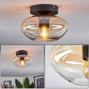 Mertola ceiling light Amber, clear, 1-light source