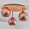 Koyoto ceiling light, globe light Ecru, black, 3-light sources