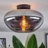 Mertola ceiling light chrome, clear, Smoke-coloured, 1-light source