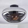 Mertola ceiling light chrome, clear, Smoke-coloured, 1-light source